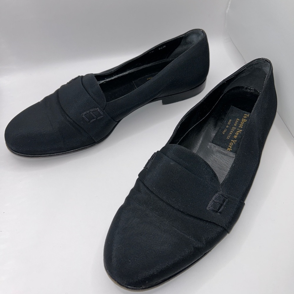 To Boot New York Adam Derrick Fabric Black Loafers | 8.5